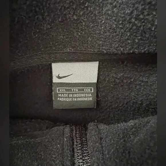 Vintage Men’s Nike Fleece Quarter Zip Sweatshirt Black/Gray Sz XXL - Picture 10 of 13